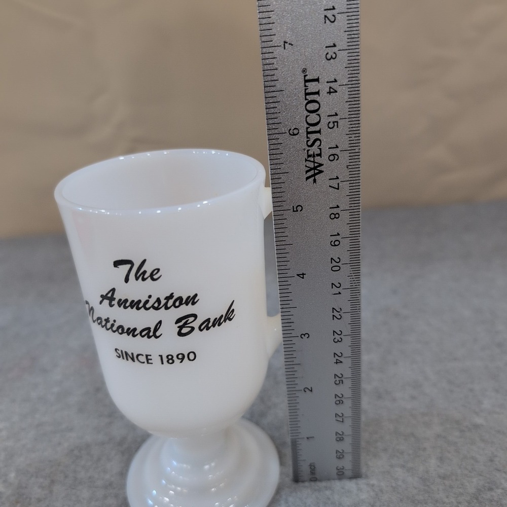 The Anniston National Bank Since 1890 Milk Glass Irish Coffee Mug - Picture 2 of 3